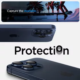   Spigen Optik Pro Glas.tR EZ Fit Apple iPhone 14 Pro készülékhez – Kék titán