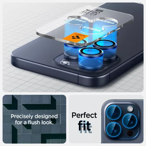 Spigen Optik Pro Glas.tR EZ Fit Apple iPhone 14 Pro készülékhez – Kék titán