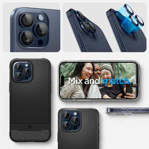 Spigen Optik Pro Glas.tR EZ Fit Apple iPhone 14 Pro készülékhez – Kék titán