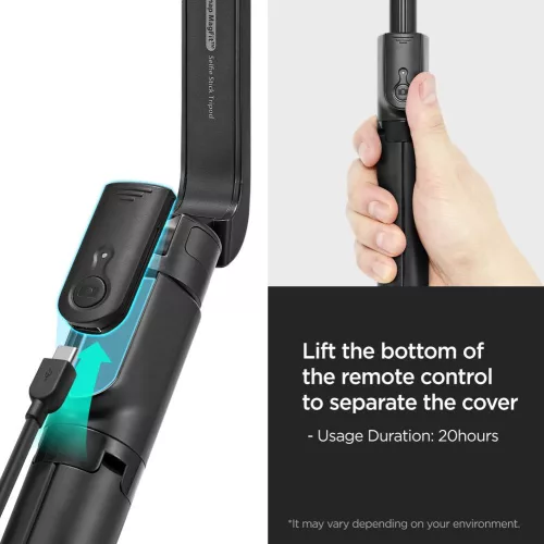Spigen s580w mágneses bluetooth önjelfis bot hosszú tripod fekete