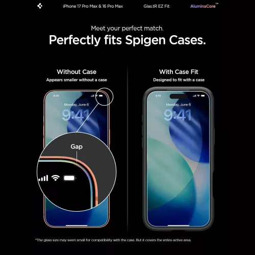 Spigen Glas.tR EZ Fit AC üvegfólia (2-pack) Apple iPhone 16 Pro Max / 17 Pro Max  készülékhez – Átlátszó -