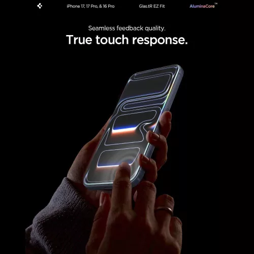 Spigen Glas.tR EZ Fit AC üvegfólia (2-pack) Apple iPhone 16 Pro / 17 / 17 Pro készülékhez – Átlátszó