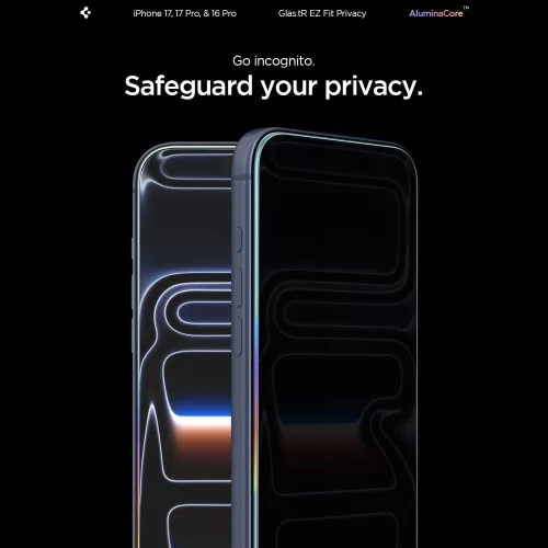 Spigen Glas.tR EZ Fit AC Privacy üvegfólia (2-pack) Apple iPhone 16 Pro készülékhez – Átlátszó