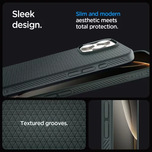Spigen Liquid Air tok Apple iPhone 16 Pro Max készülékhez – Mélyzöld