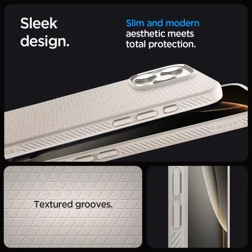 Spigen Liquid Air tok Apple iPhone 16 Pro Max készülékhez – Természetes titán