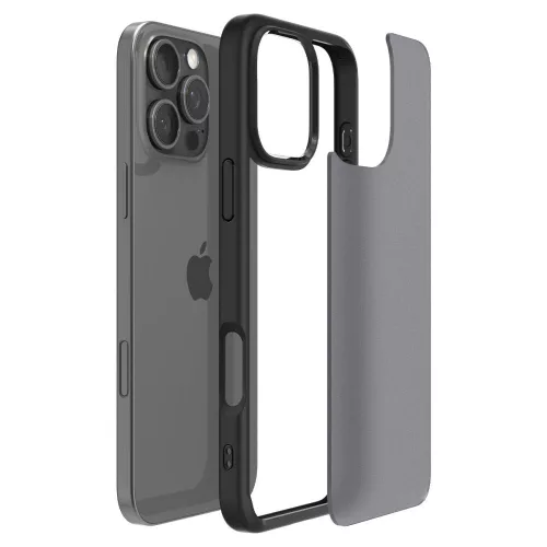Spigen Ultra Hybrid tok Apple iPhone 16 Pro Max készülékhez – Matt fekete/átlátszó