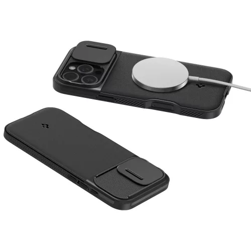 Spigen Optik Armor Mag MagSafe tok Apple iPhone 16 Pro Max készülékhez – Fekete