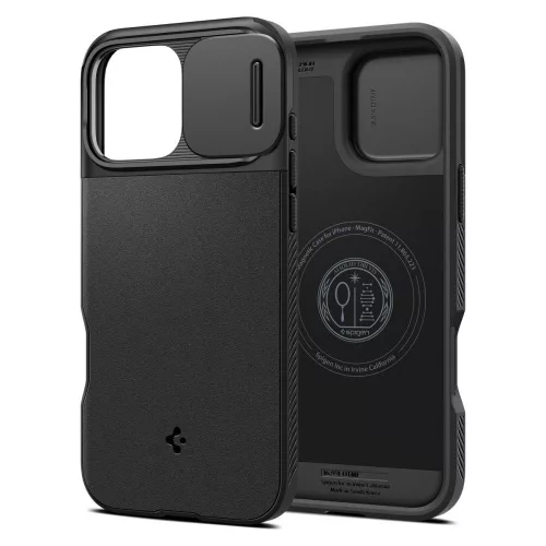 Spigen Optik Armor Mag MagSafe tok Apple iPhone 16 Pro Max készülékhez – Fekete