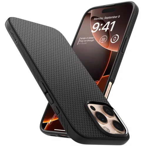 Spigen Liquid Air tok Apple iPhone 16 Pro készülékhez – Matt fekete