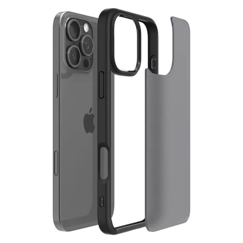 Spigen Ultra Hybrid tok Apple iPhone 16 Pro készülékhez – Matt fekete/átlátszó