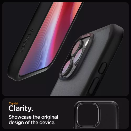 Spigen Ultra Hybrid tok Apple iPhone 16 Pro készülékhez – Matt fekete/átlátszó