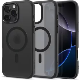   Spigen Ultra Hybrid Mag MagSafe tok Apple iPhone 16 Pro készülékhez – Matt fekete/átlátszó