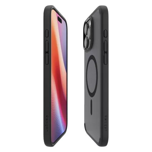 Spigen Ultra Hybrid Mag MagSafe tok Apple iPhone 16 Pro készülékhez – Matt fekete/átlátszó
