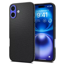   Spigen Liquid Air tok Apple iPhone 16 készülékhez – Matt fekete