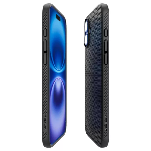 Spigen Liquid Air tok Apple iPhone 16 készülékhez – Matt fekete