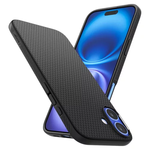 Spigen Liquid Air tok Apple iPhone 16 készülékhez – Matt fekete