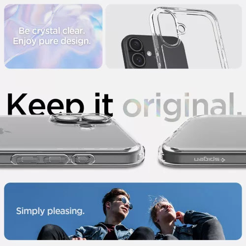 Spigen Ultra Hybrid tok Apple iPhone 16 készülékhez – Átlátszó