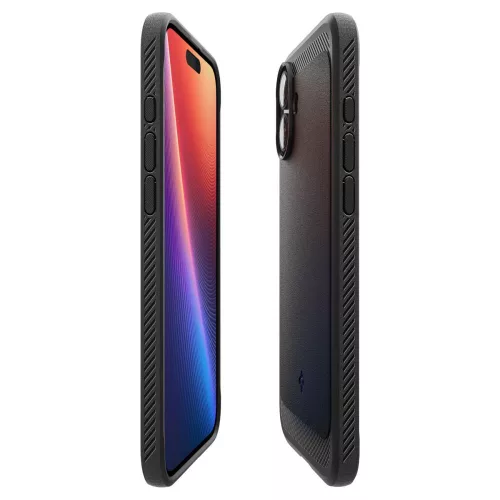 Spigen Rugged Armor Mag MagSafe tok Apple iPhone 16 készülékhez – Matt fekete