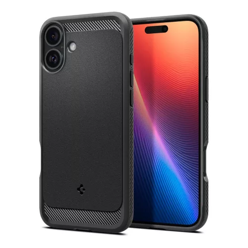 Spigen Rugged Armor Mag MagSafe tok Apple iPhone 16 készülékhez – Matt fekete