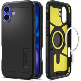   Spigen Tough Armor Mag MagSafe tok Apple iPhone 16 készülékhez – Fekete