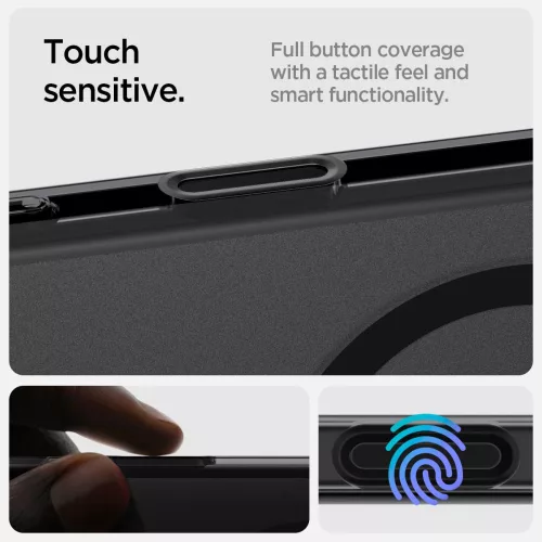 Spigen Ultra Hybrid 'T' Mag MagSafe tok Apple iPhone 16 Pro Max készülékhez – Matt fekete/átlátszó