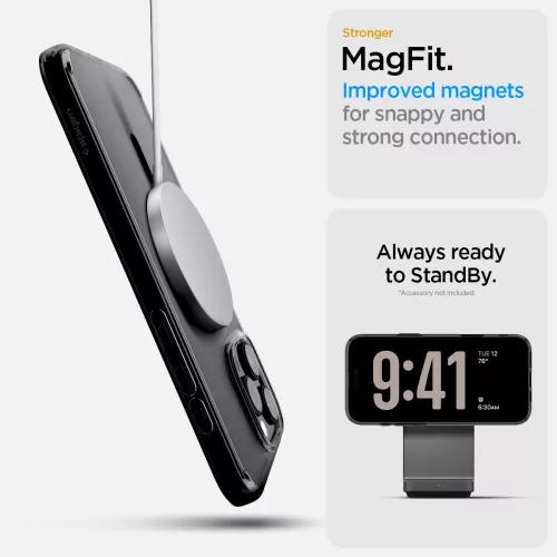 Spigen Ultra Hybrid 'T' Mag MagSafe tok Apple iPhone 16 Pro Max készülékhez – Matt fekete/átlátszó