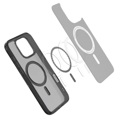 Spigen Ultra Hybrid 'T' Mag MagSafe tok Apple iPhone 16 Pro készülékhez – Matt fekete/átlátszó