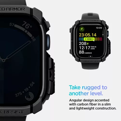 Spigen Rugged Armor Apple Watch 10/11 (46 mm) tok - matt fekete
