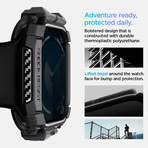 Spigen Rugged Armor Apple Watch 10/11 (46 mm) tok - matt fekete
