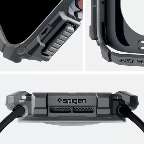 Spigen Rugged Armor Apple Watch 10/11 (46 mm) tok - sötétszürke