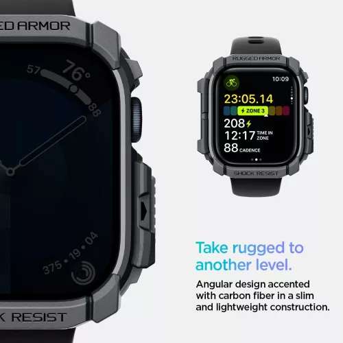 Spigen Rugged Armor Apple Watch 10/11 (46 mm) tok - sötétszürke