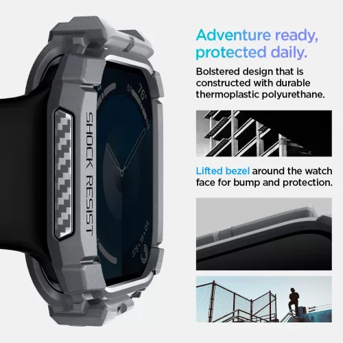 Spigen Rugged Armor Apple Watch 10/11 (46 mm) tok - sötétszürke