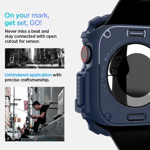 Spigen Rugged Armor Apple Watch 10/11 (46 mm) tok - sötétkék