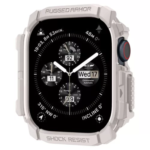 Spigen Rugged Armor Apple Watch 10/11 (46 mm) tok - homokbézs