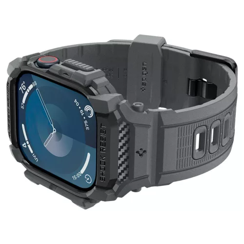 Spigen Rugged Armor Pro Apple Watch 10/11 (46 mm) tok - sötétszürke