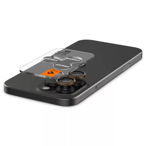 Spigen Optik Pro Glas.tR EZ Fit kameravédő (2-pack) Apple iPhone 16 Pro készülékhez – Átlátszó