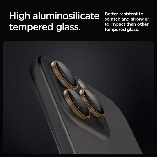Spigen Optik Pro Glas.tR EZ Fit kameravédő (2-pack) Apple iPhone 16 Pro készülékhez – Átlátszó