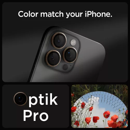 Spigen Optik Pro Glas.tR EZ Fit kameravédő (2-pack) Apple iPhone 16 Pro készülékhez – Átlátszó