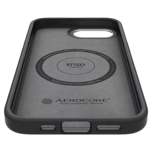Spigen Enzo Aramid Mag MagSafe tok, Apple iPhone 16e / 17e - matt fekete
