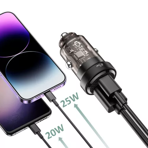 Tech-Protect CC45W 2-PORT PD autós töltő