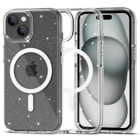   Tech-Protect FlexAir Hybrid MagSafe iPhone 15 glitteres átlátszó tok