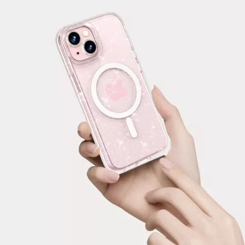 Tech-Protect FlexAir Hybrid MagSafe iPhone 15 glitteres átlátszó tok