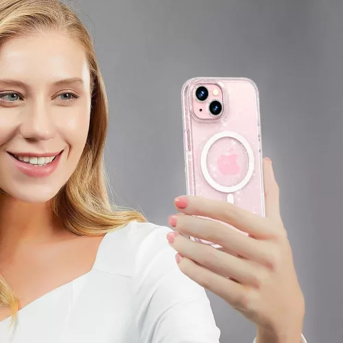 Tech-Protect FlexAir Hybrid MagSafe iPhone 15 glitteres átlátszó tok