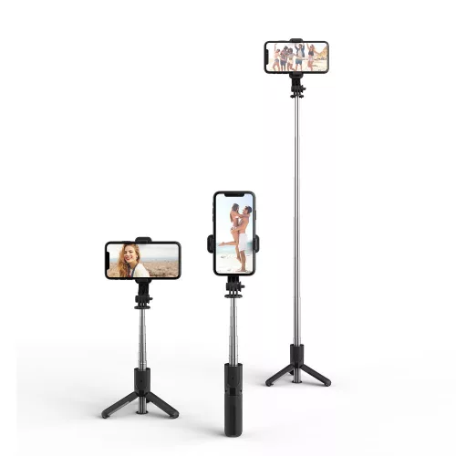 Tech-Protect L02S Bluetooth Selfie Stick Tripod fekete