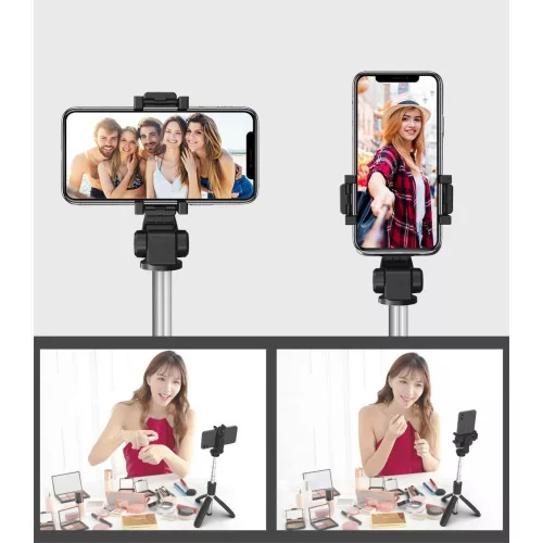 Tech-Protect L02S Bluetooth Selfie Stick Tripod fekete