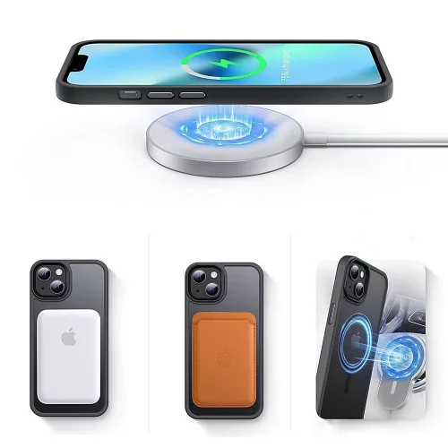 Tech-Protect Magmat MagSafe tok, Apple iPhone 13 Pro Max matt fekete