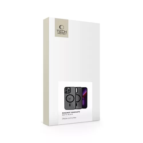 Tech-Protect Magmat MagSafe tok, Apple iPhone 13 Pro Max matt fekete