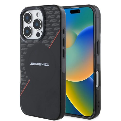 AMG Rhombs MagSafe tok iPhone 16 Pro - fekete/piros