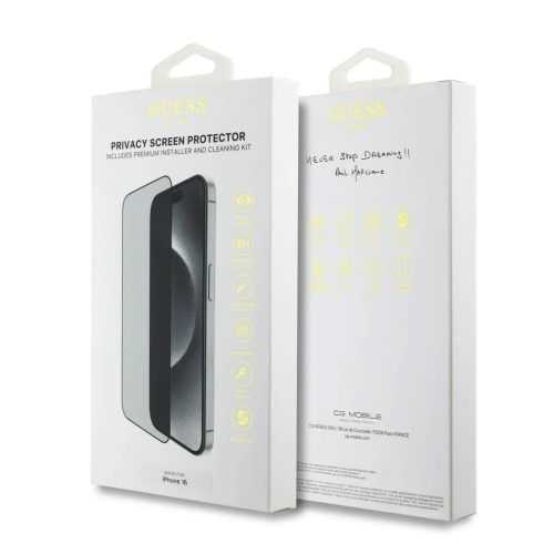 iPhone 12 / 12 Pro Privacy kijelzővédő üvegfólia fekete