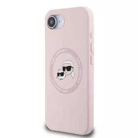   Apple iPhone 16e Karl Lagerfeld Liquid Silicone K&CH Heads MagSafe tok - rózsaszín